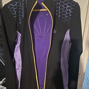 Crowned Athletics Ursula Reversible Black and Purple Jacket with Yellow Trim NWT